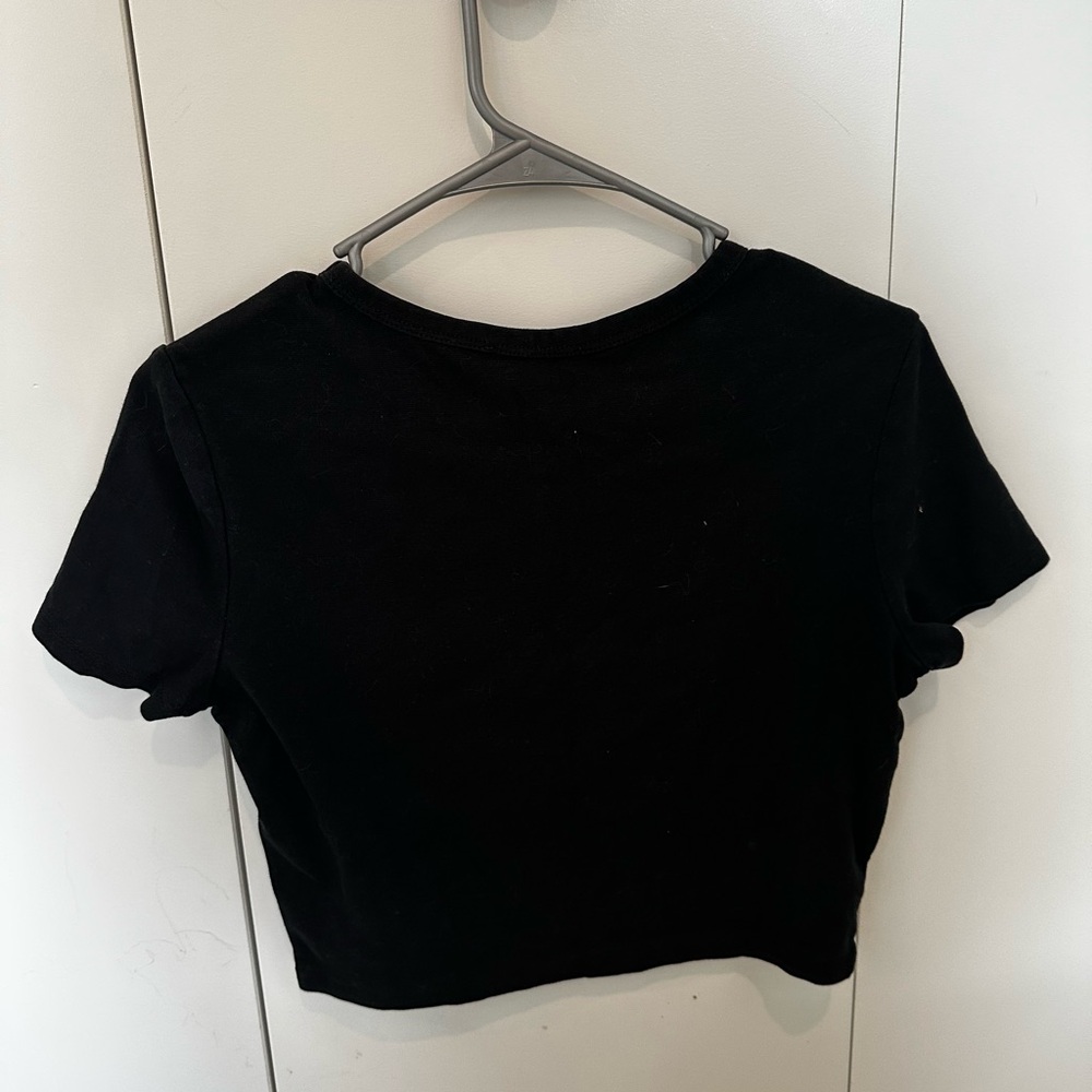 Zara Black Short Sleeve Crop Top